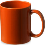 Taza de cerámica de diseño clásico de 330 ml de color naranja